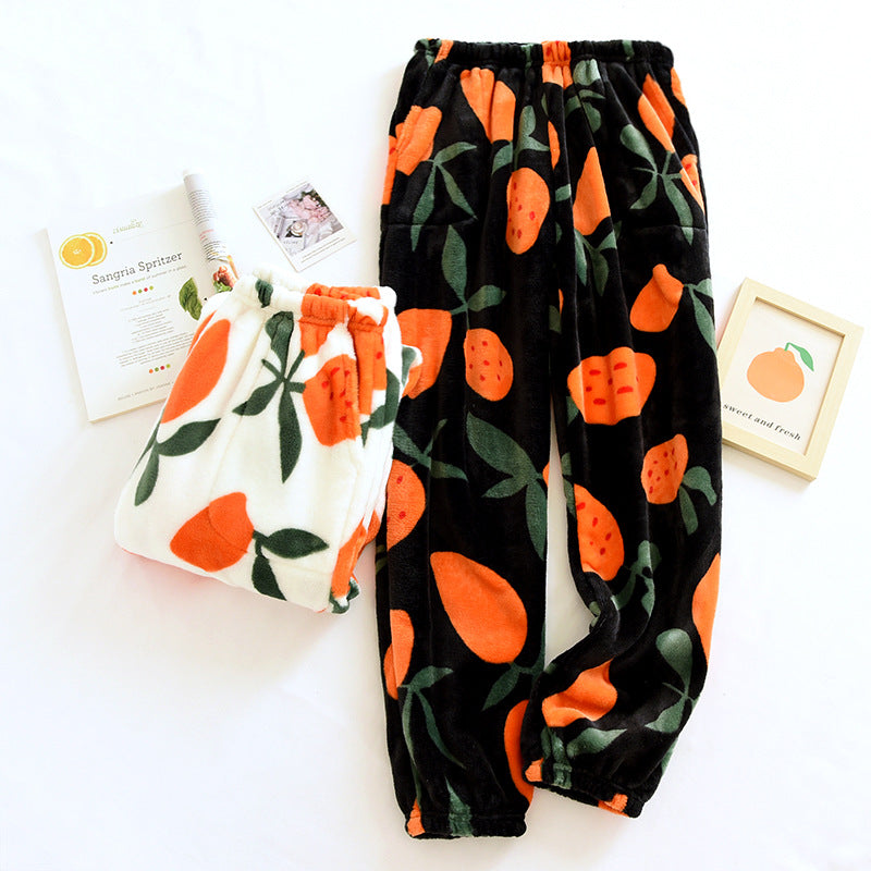 Fleece-lined Thickened Autumn And Winter Women's Trousers Warm