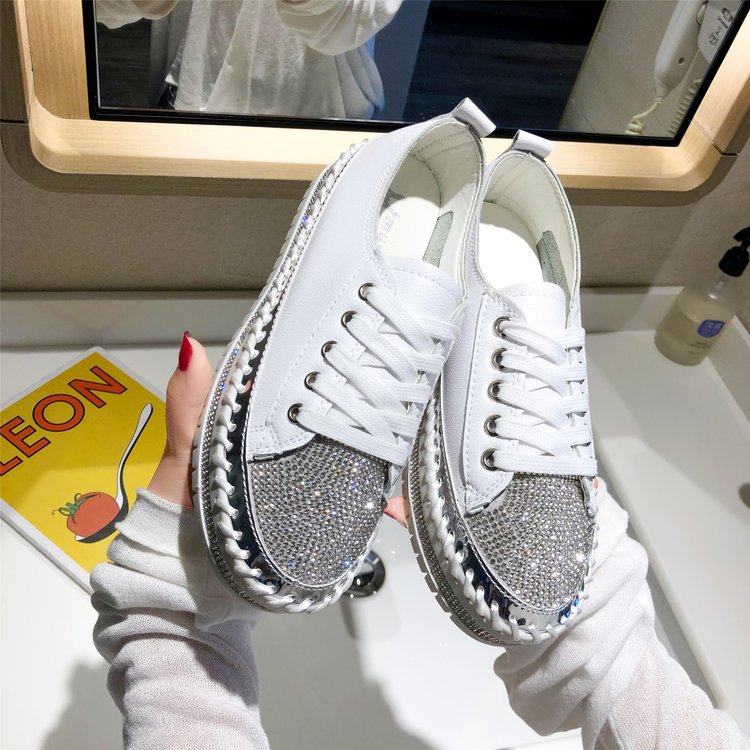 Fashion all-match sneakers flat leather fairy shoes