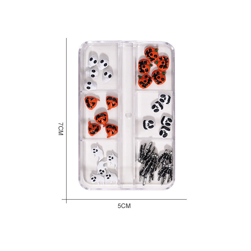 Halloween Alloy Skull Nail Ornament