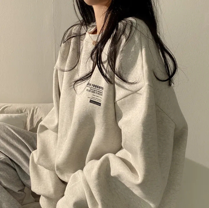 Plus Size Loose Fashion Brand Pack Fleece-lined Thickened