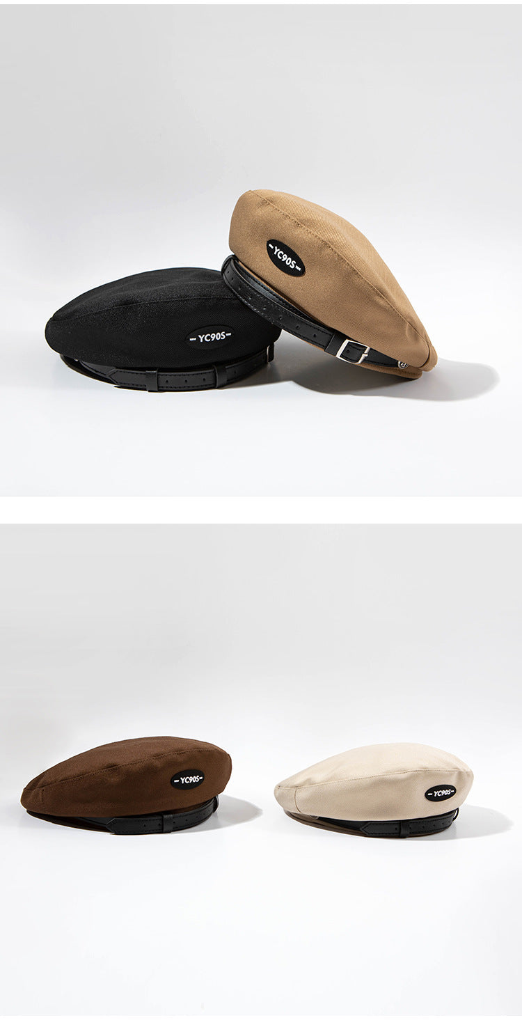 Japanese-style Retro Metal Leather Ring Fashion Spring And Autumn Beret