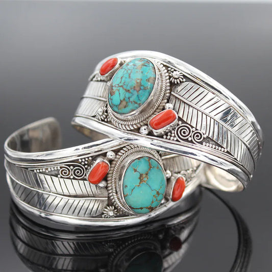 Mode-smykker boheme-stil turkis vintage-mønster armbånd