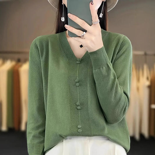 V-neck Casual Versatile Women's Plus Size Sweater