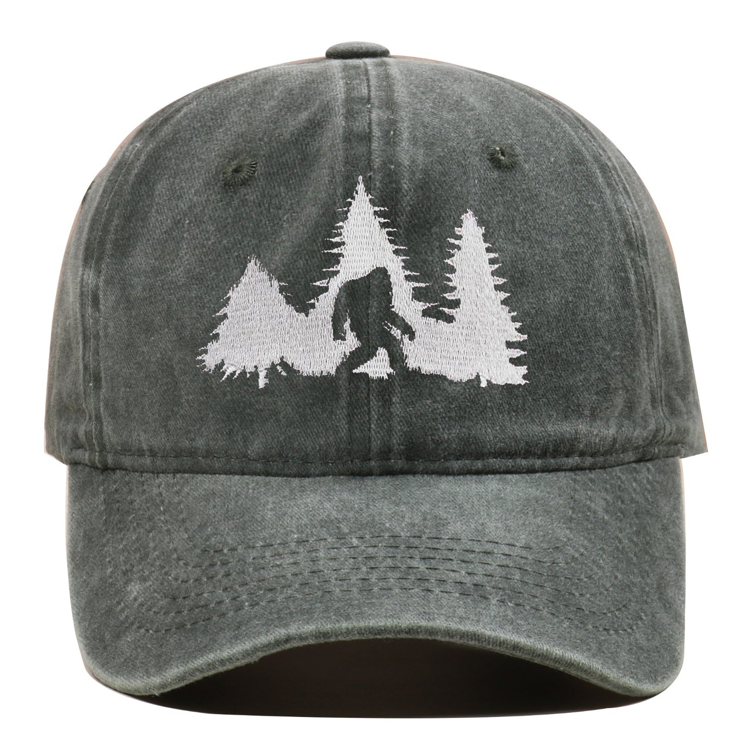 Big Foot Embroidered Baseball Cap Worn Looking Washed-out