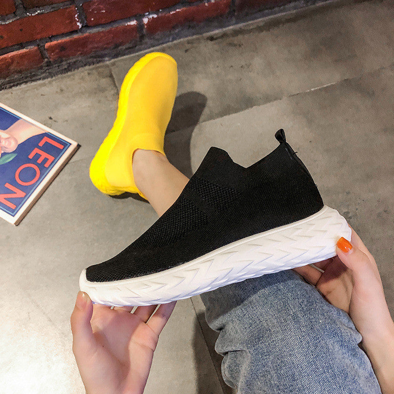 Thick-soled Sports Shoes Breathable With One Pedal