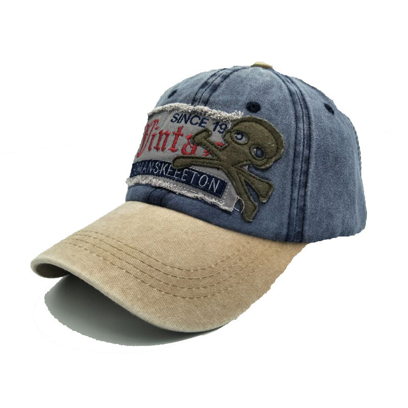 Embroidered Letter Skull Baseball Cap