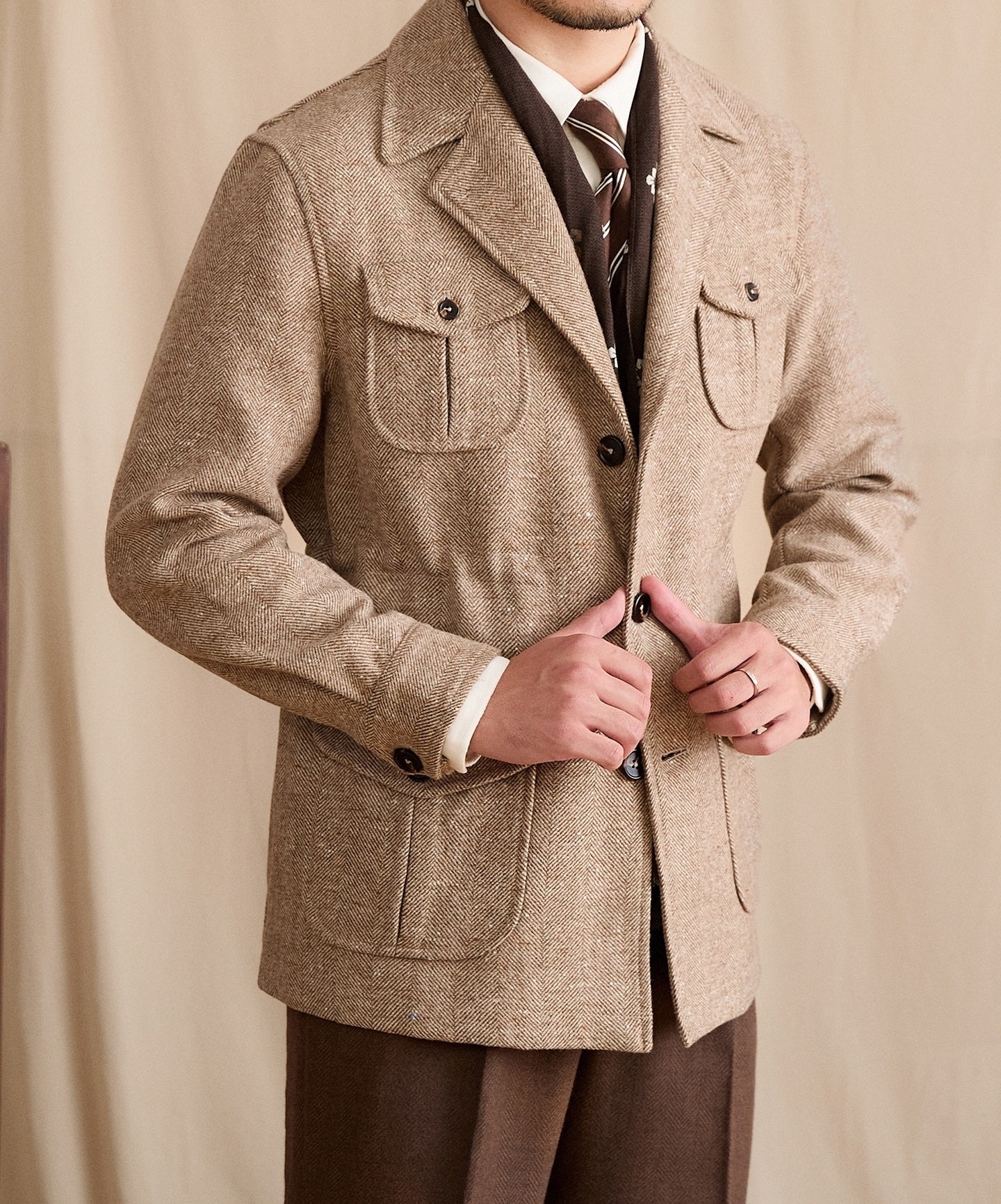 Wool Vintage Pocket British Leisure Warm Commuter Jacket