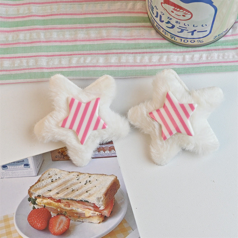 Plush Five-pointed Star Bangs Hairpin