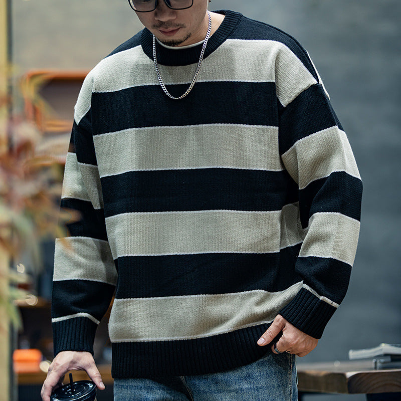 Herre Løs Mode Mærke Amerikansk Rundhals Casual Sweater Herre