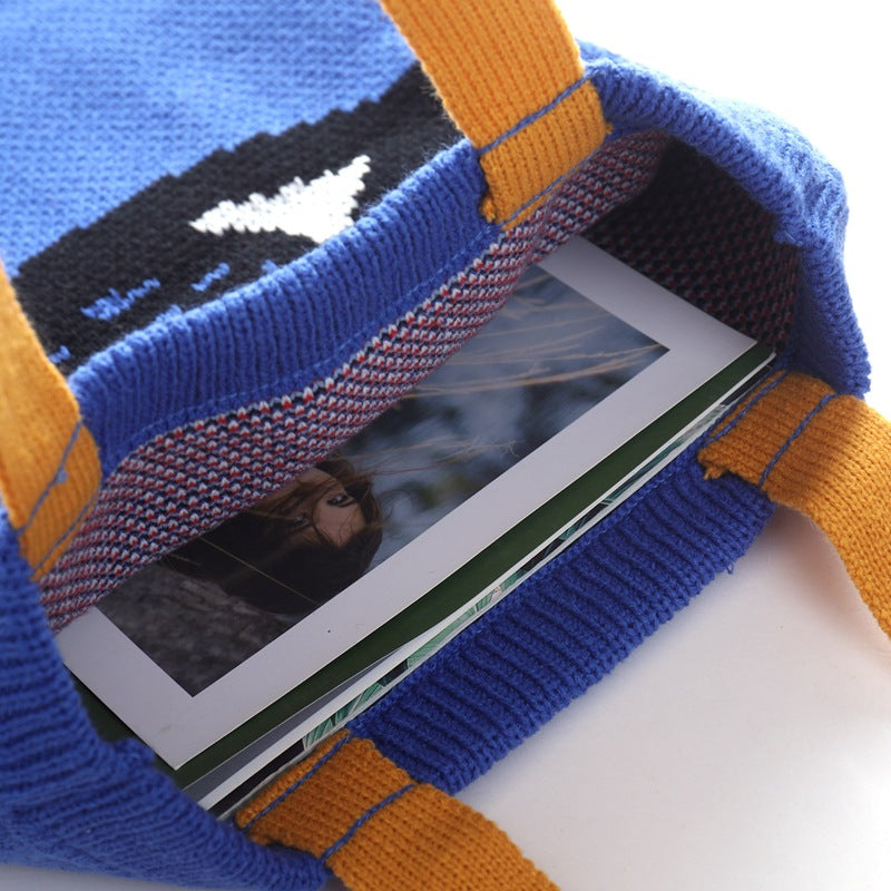 Thickened Knitting Wool Shoulder Bag Large Capacity Woven Bag