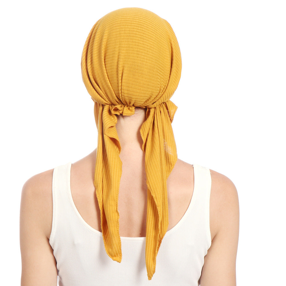 Folded curved solid color toe two tails drawn cotton cap