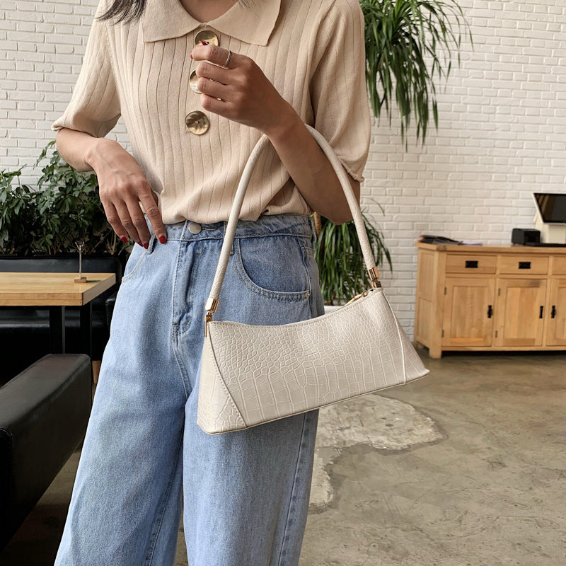 Temperament baguette shoulder bag