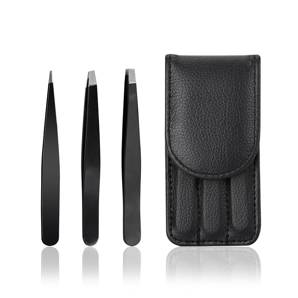 Three Piece Set Of Stainless Steel Eyebrow Plucking Forceps For Eyebrow Trimming Tools