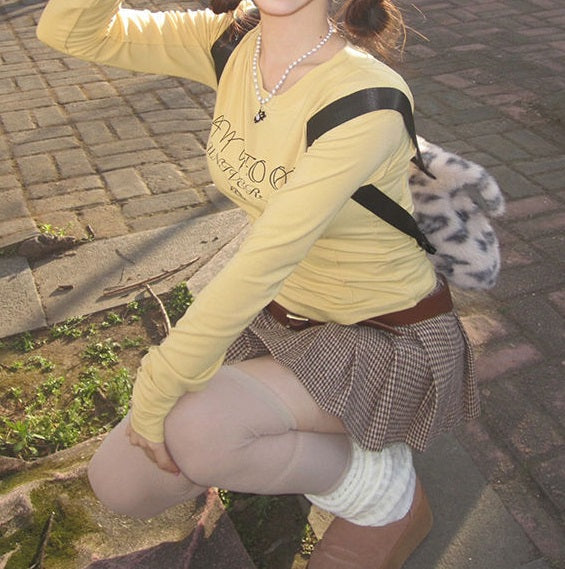 American Sweet Hot Girl Korean Style Tartan Skirt