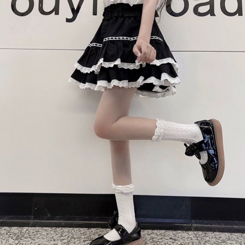 Soft Girl Cute Lace Short Skirt Student