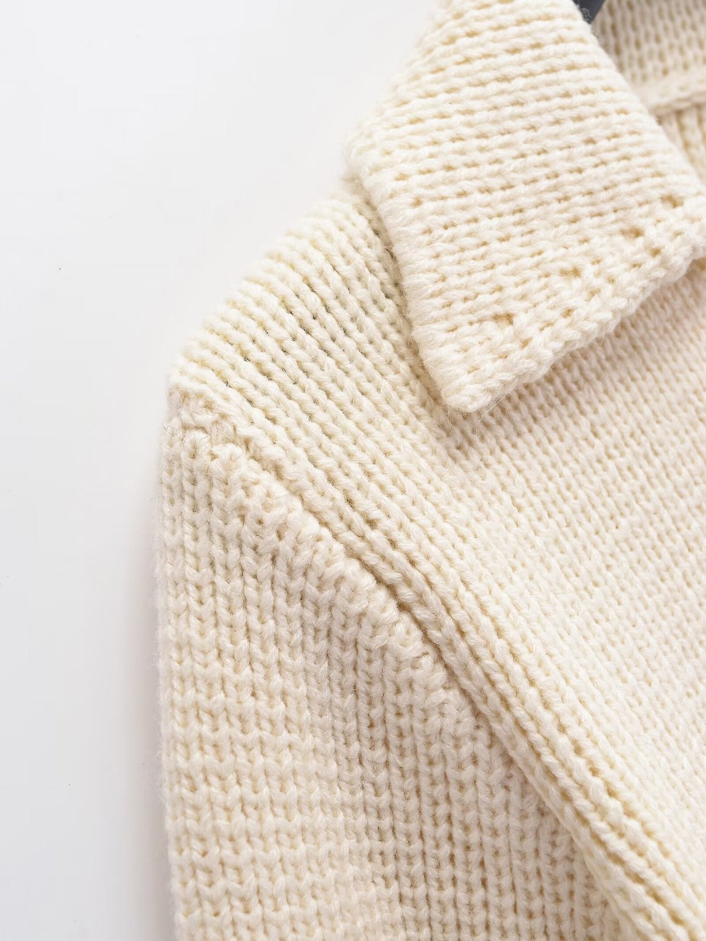 Women's Plain Stitch Lapel Cardigan Coat