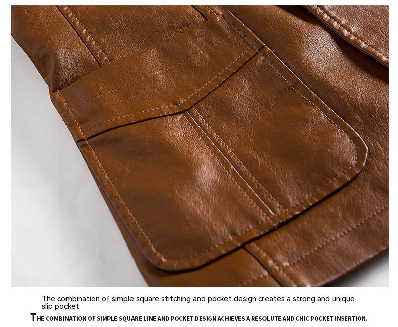Men's Youth Leather Jacket Coat