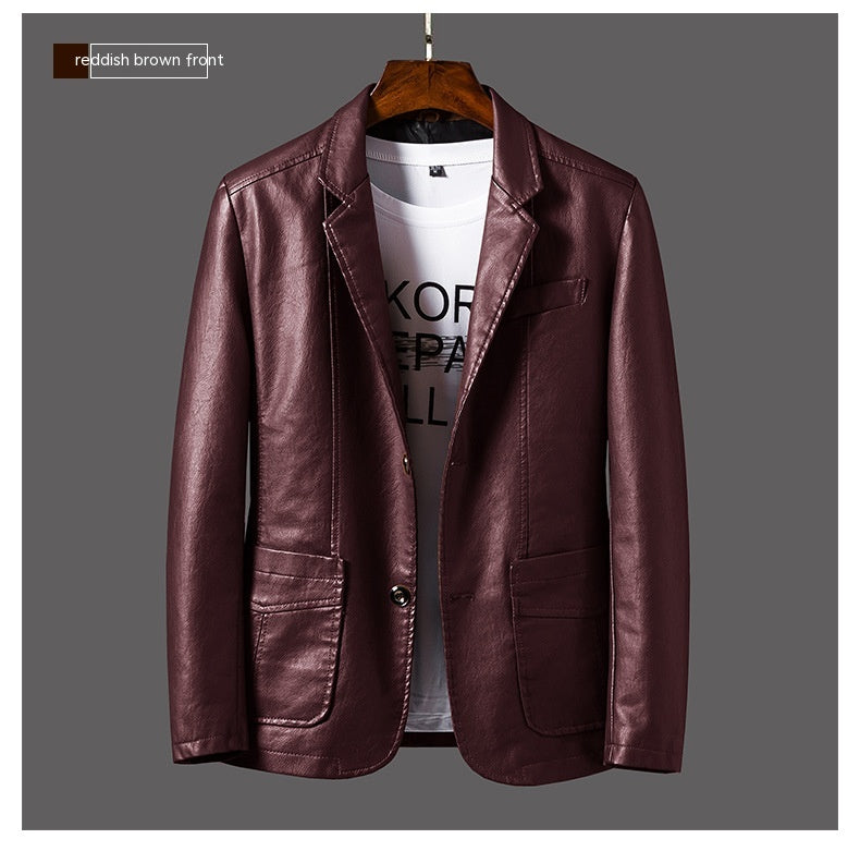 Men's Youth Leather Jacket Coat