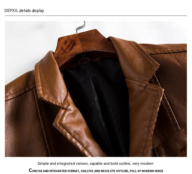 Men's Youth Leather Jacket Coat