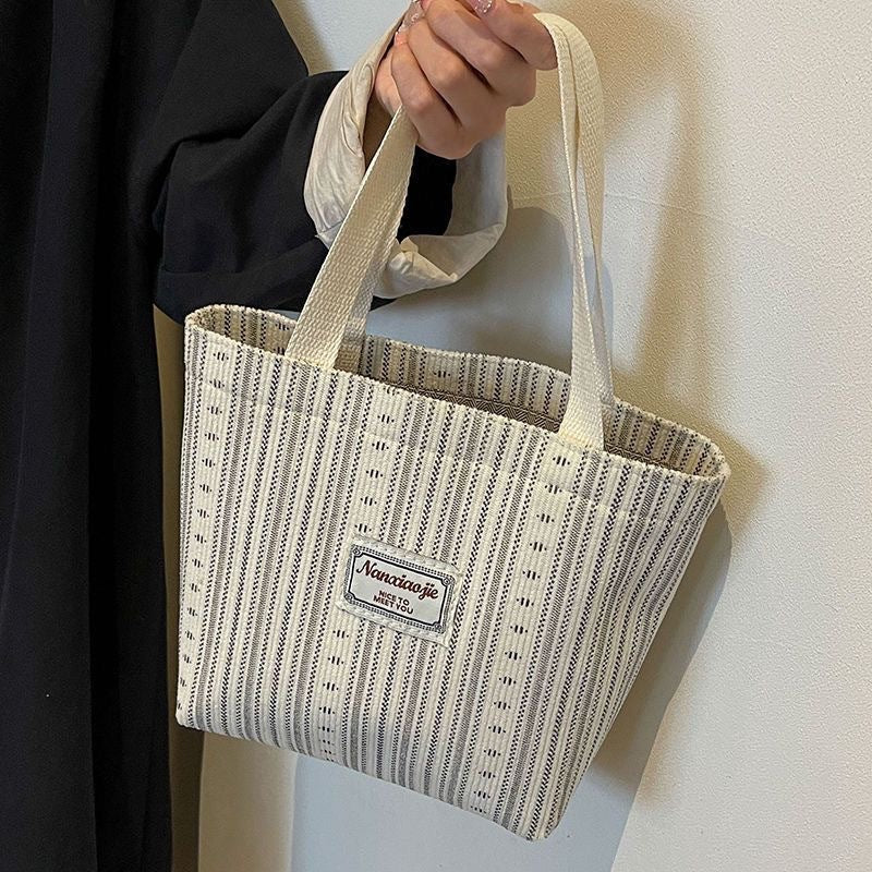 Corduroytaske i japansk stil, stor kapacitet
