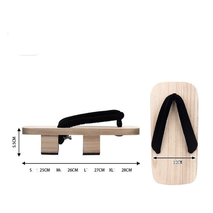 Two-tooth Clogs Men's White Wood Japanese Slippers