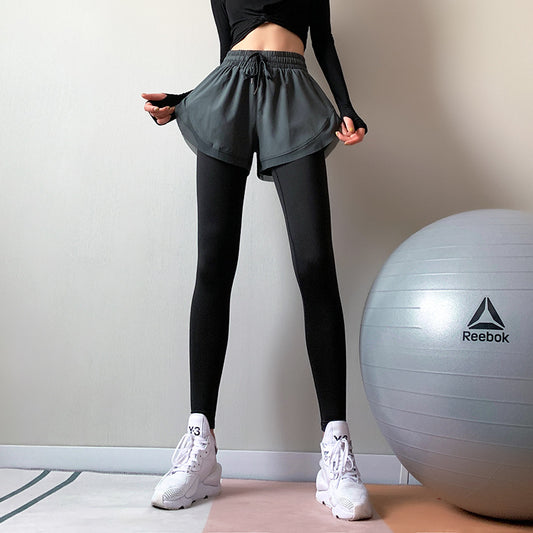 Fake two-piece hip pants