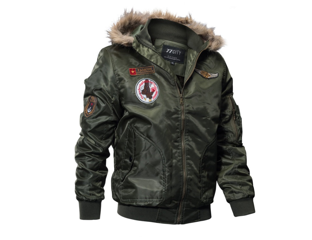 Plus Velvet Thick Winter Coat Coat Military Wear Tide Coat 3D