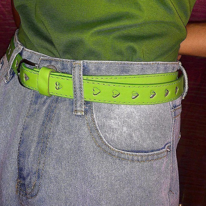 Peach Heart Thin Belt