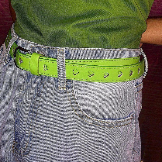 Peach Heart Thin Belt