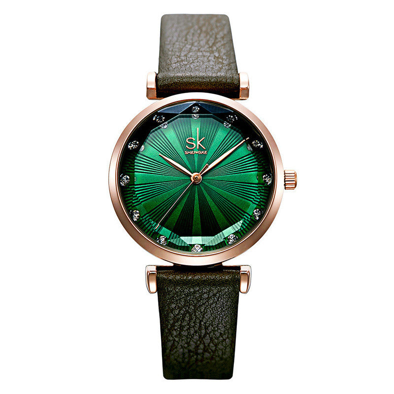 SK glass belt watch