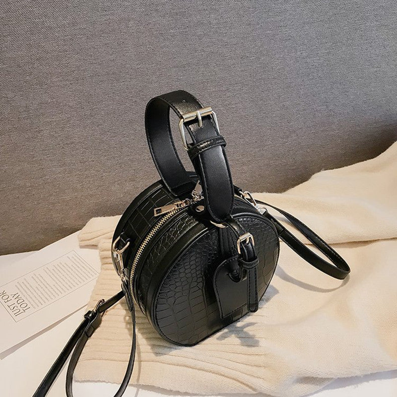 Casual Stone Pattern Crossbody Small Round Bag