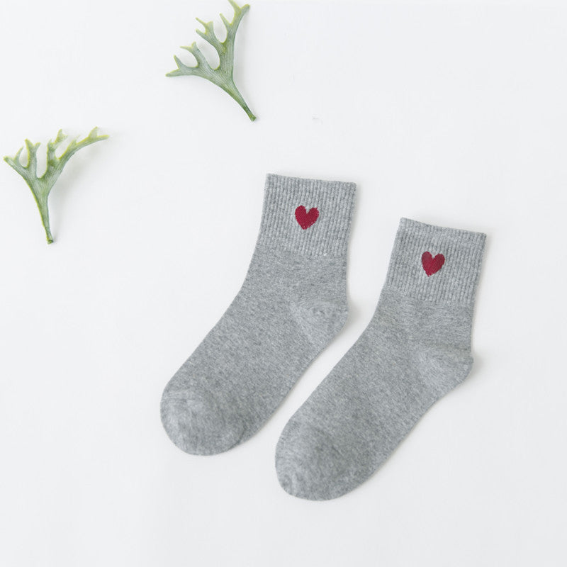 Korean wild tube socks female 200 needle cotton love