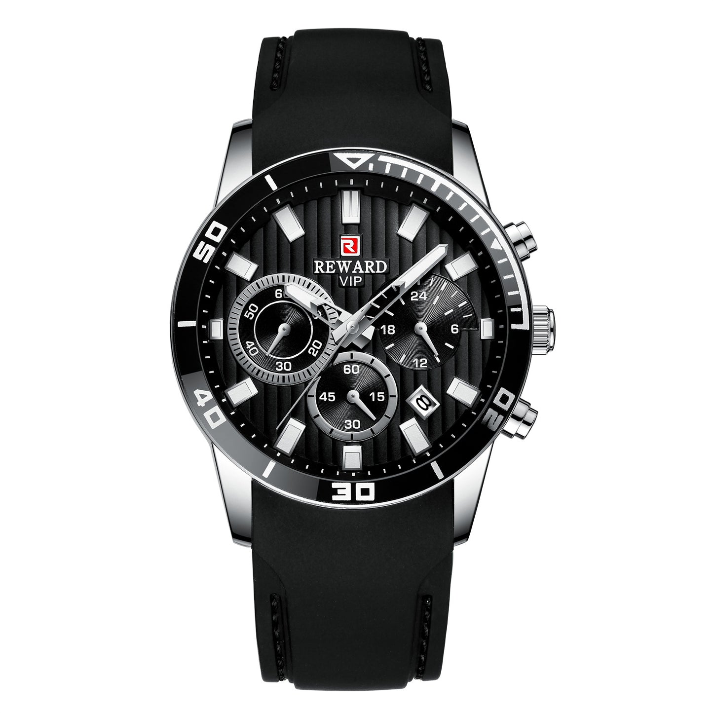 Men's sports watch with silicone strap