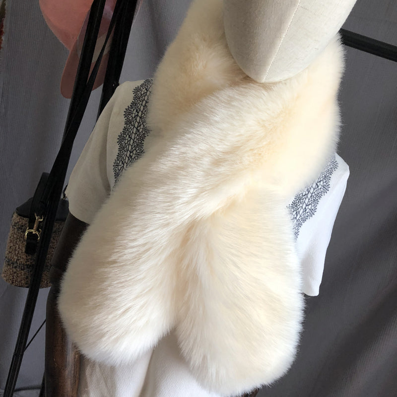 Warm And Thick Imitating Fox Fur Straw And Fur Scarf