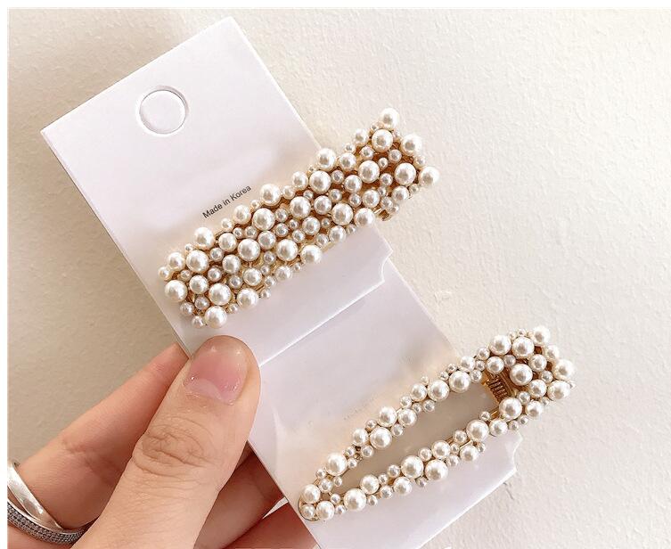South Korea East Gate Delivery of the same Pearl Star Hair Clip Set NYU Geometric Pearl Edge Clip