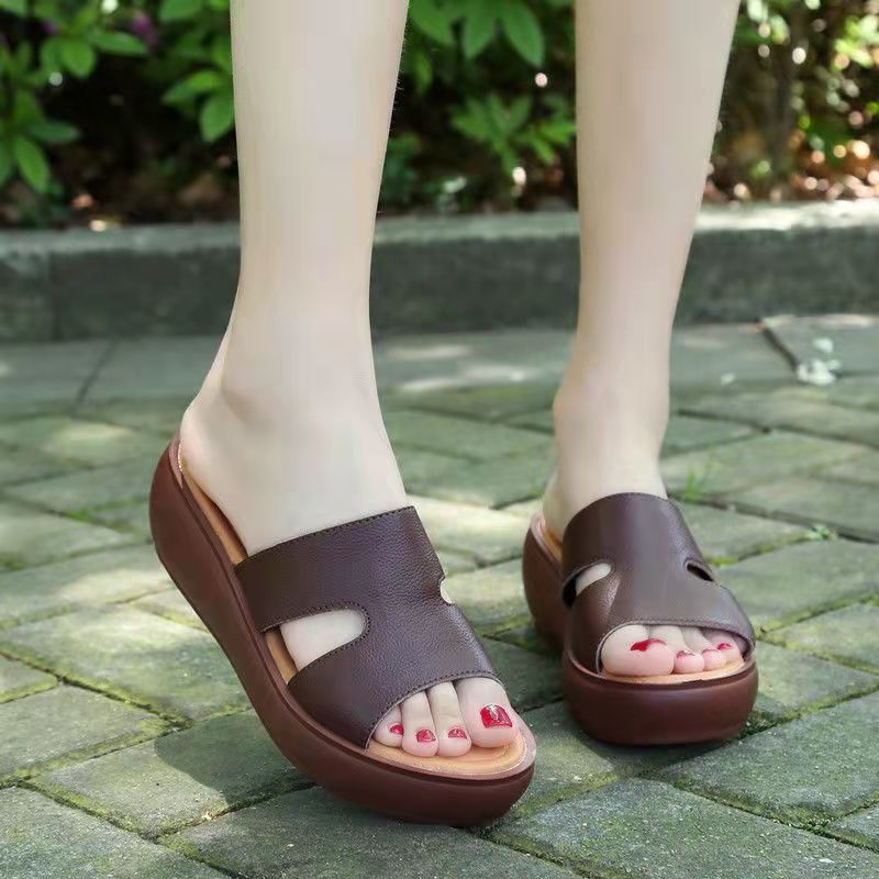 Platform One-piece Muffin Bund Casual Fiskemund Behagelige Koreansk Stil Mor Plus Size Damesko