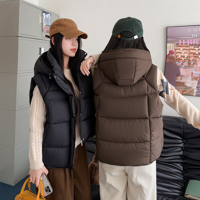 Women's Hooded Autumn And Winter New Thickened Plus Size Jacket Vest