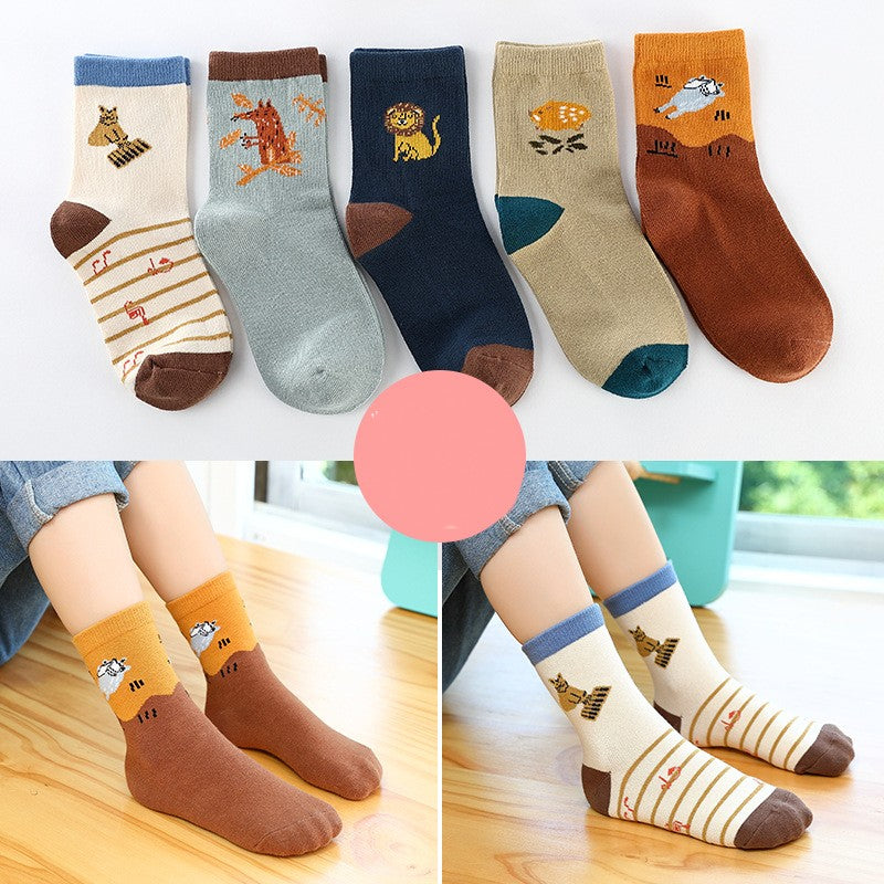 Children's Socks Combed Cotton Students Boneless Middle Tube