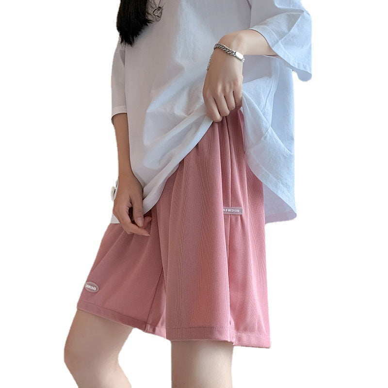 Sports Pants High Waist Casual Wide-leg Pants Women's Trousers Five Points