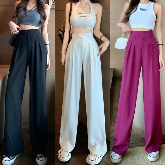 High Waist Covering Belly Thin Loose Drooping Casual Mopping Wide-leg Trousers