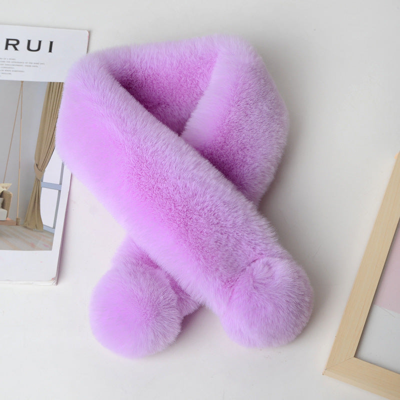 Warm thickened fur plush scarf
