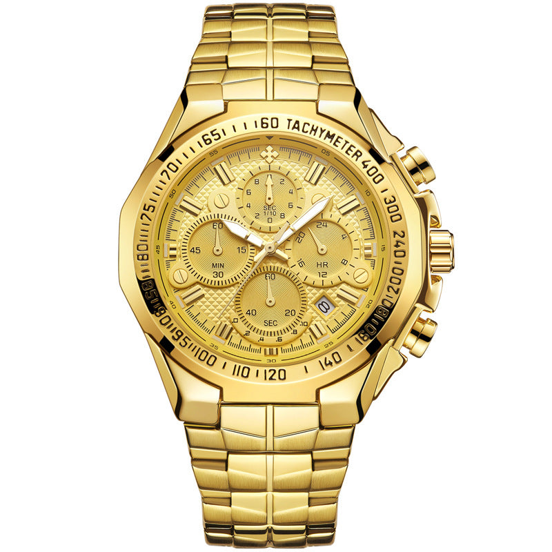 Steel band quartz waterproof watch