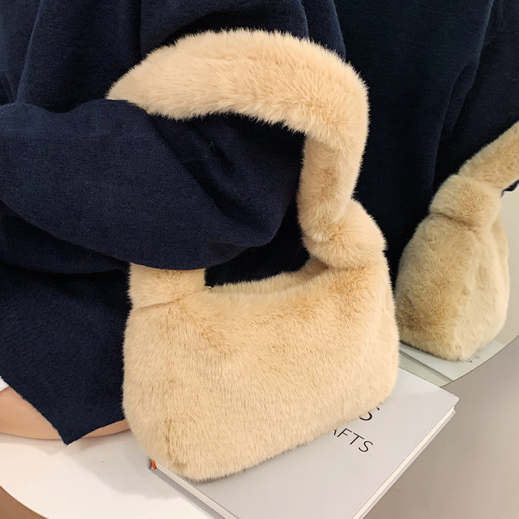 Plush one shoulder messenger bag