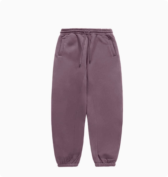 Fleece-lined Thick Hooded Solid Color Hoodie Suit
