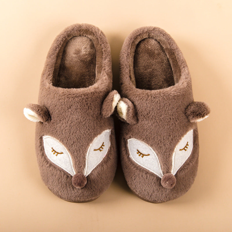Fox cute house cotton slippers