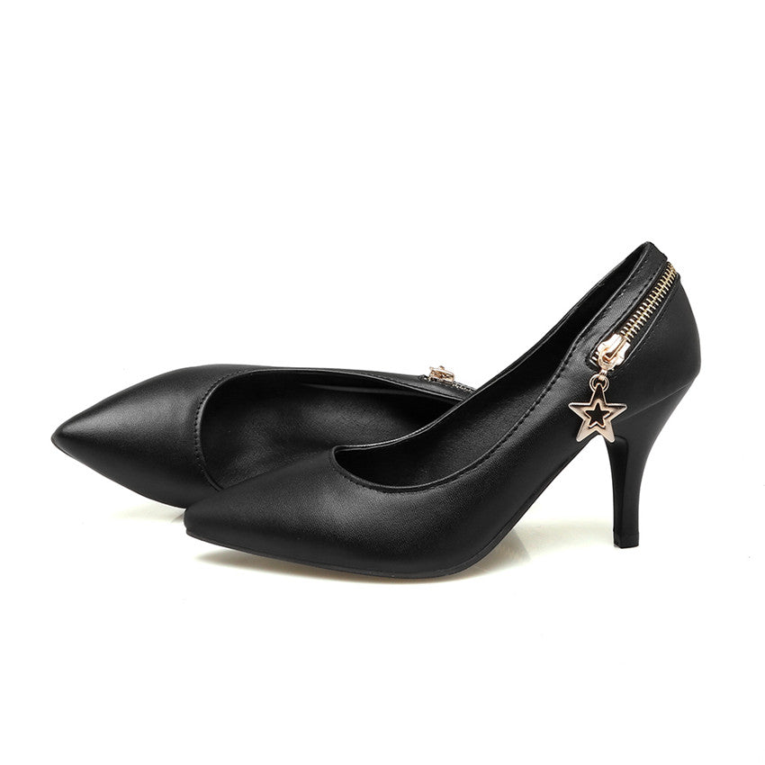Large size shoes with metal zipper