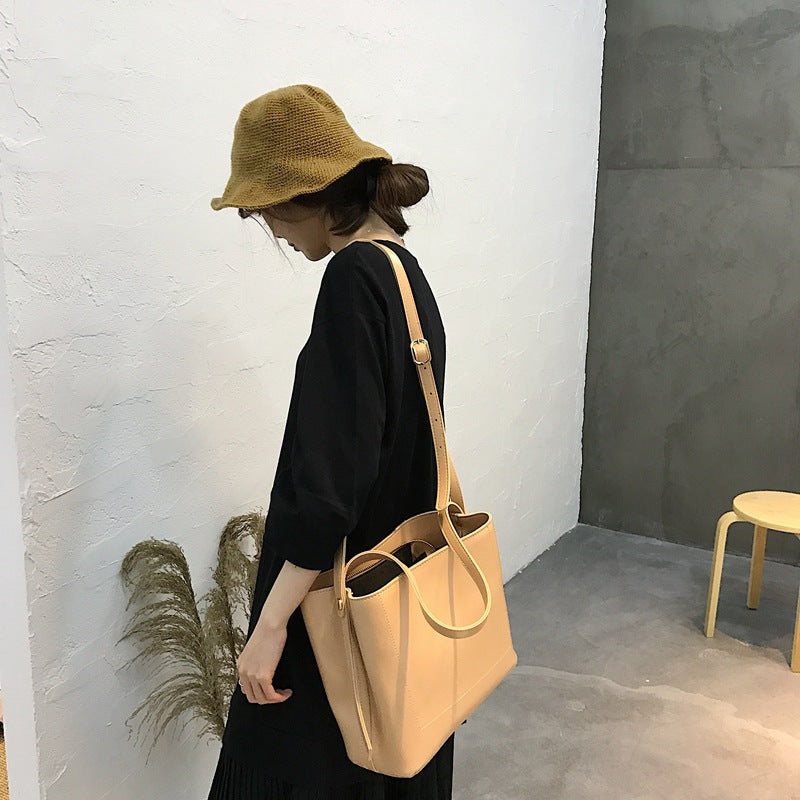PU Leather Large Capacity Single Shoulder Slant Span Square Bag