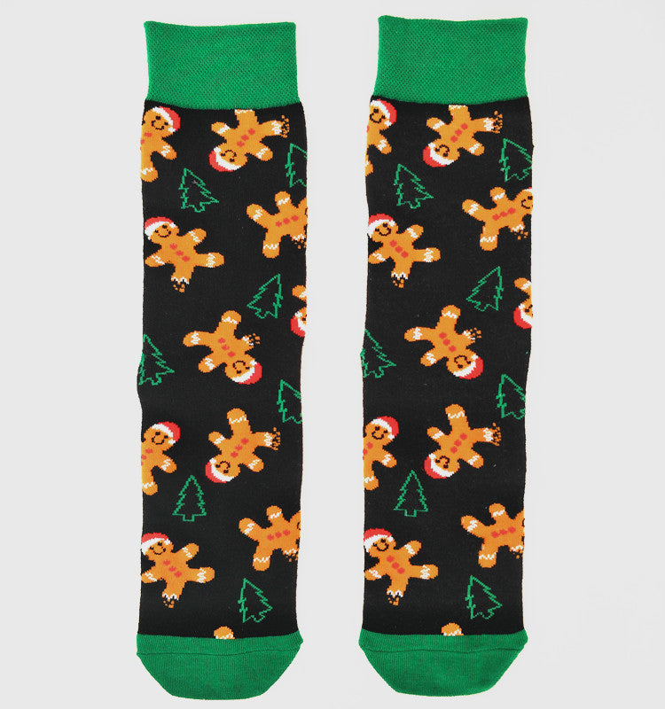Christmas Tree Snow Elk Gift Cotton Happy Socks