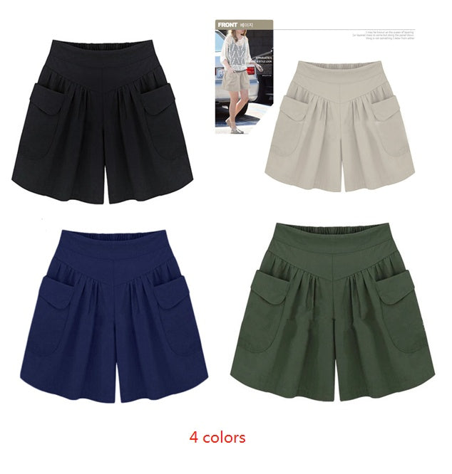 Plus gødnings XL kvinders fedt mm løse shorts sommer afslappet elastisk talje brede ben var tynde hotpants