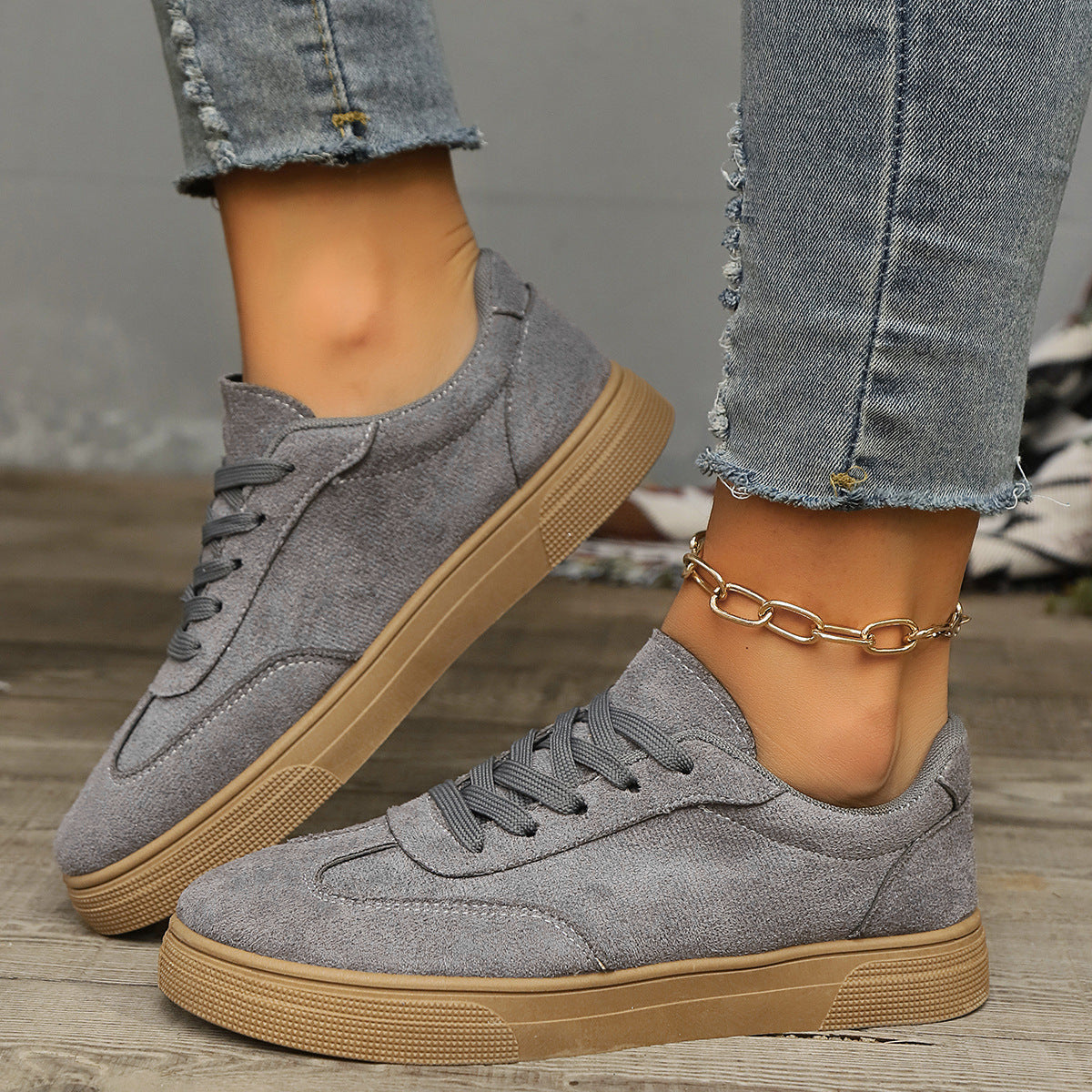 Round Toe Elegant Student Casual Lace Up Shoes